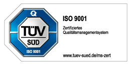 ISO 9001:2015 zertifiziertes Qualitätsmanagementsystem